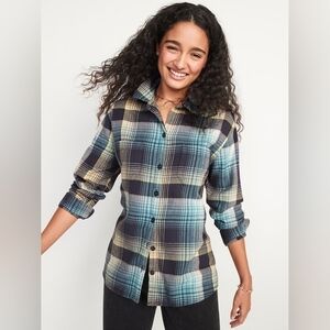 The BOYFRIEND Aqua Blue And Gray Flannel Button Down